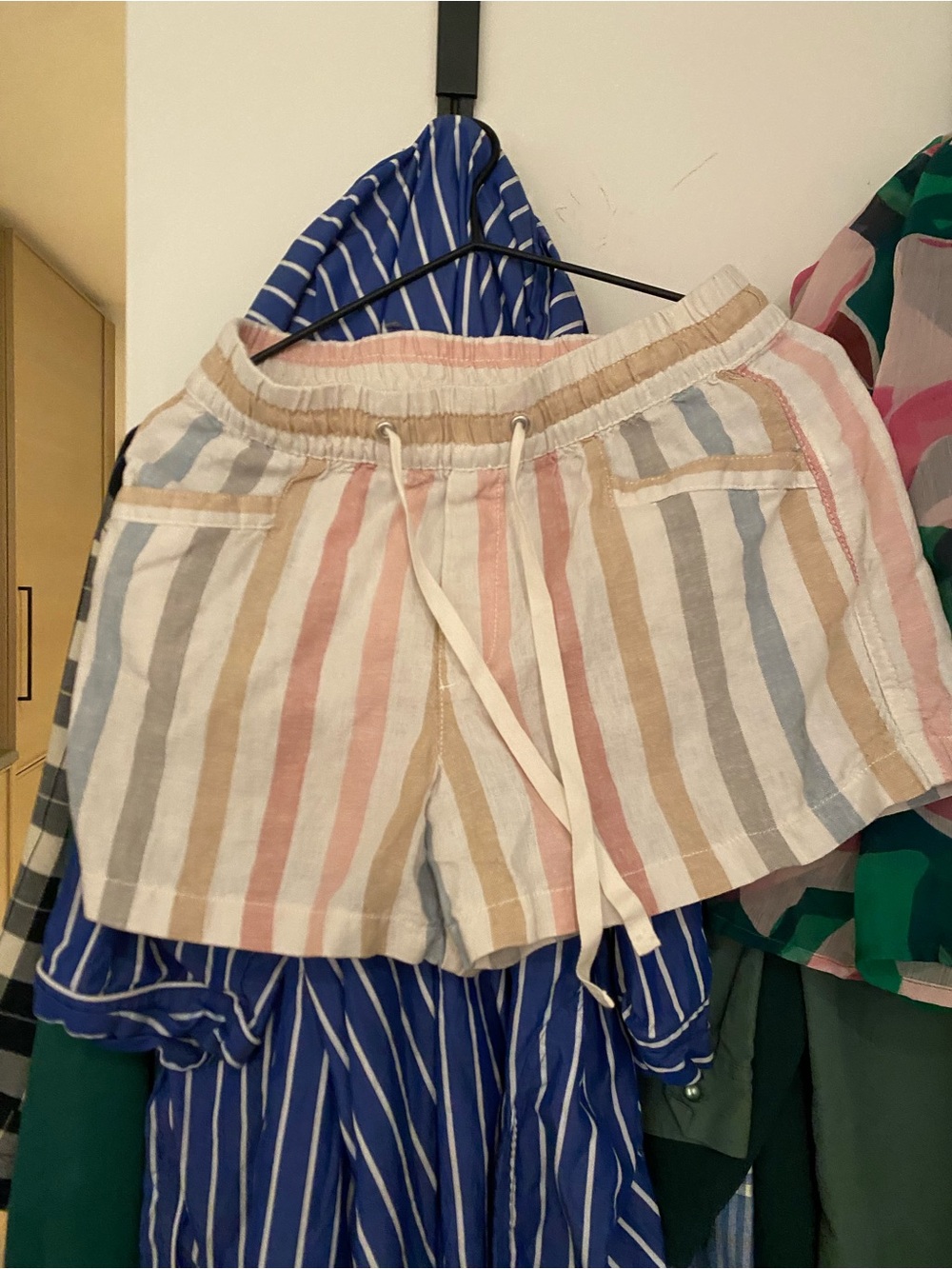 GAP Striped Drawstring Women's Shorts - Pink, Blue, Tan, Gray, White